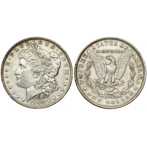 USA 1 Dollar 1890 'Morgan Dollar' Philadelphia. Averse: Liberty head; facing left. Lettering: E·PLURIBUS·UNUM LIBERTY...