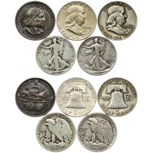 USA 1/2 Dollar (1893-1958) Columbian Exposition & Walking Liberty Half Dollar & Franklin Half Dollar. Silver. KM 117...