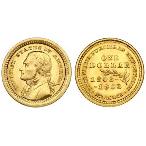 USA 1 Dollar 1903 Thomas Jefferson 100th Anniversary of the Louisiana Purchase. Averse: Thomas Jefferson. Lettering...