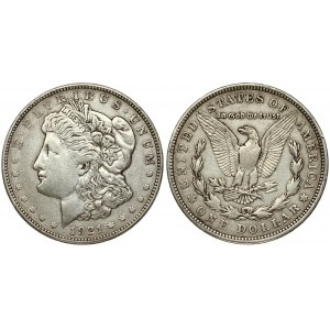 USA 1 Dollar 1921 D 'Morgan Dollar' Denver. Averse: Liberty head; facing left. Lettering: E·PLURIBUS·UNUM LIBERTY...