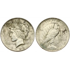 USA 1 Dollar 1922 'Peace Dollar' Philadelphia. Averse: Capped head of Liberty left; headband with rays. Lettering...