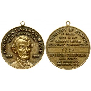 USA Medal (1966) Lincoln Savings Bank 100-th Anniversary 1866-1966. Century of Service if Found Drop in Any Mailbox...