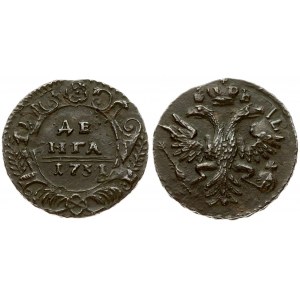 Russia 1 Denga 1731 Anna Ioannovna (1730-1740). Averse: Crowned double-headed eagle. Reverse...