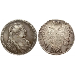 Russia 1 Rouble 1734 Anna Ioannovna (1730-1740). Averse: Bust right. Reverse: Crown above crowned double...