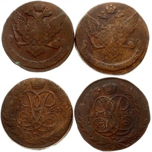 Russia 5 Kopecks 1761 Elizabeth (1741-1762). Averse: Crowned monogram divides date within wreath. Reverse...