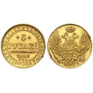Russia 5 Roubles 1842 СПБ-АЧ St. Petersburg. Nicholas I (1826-1855). Averse: Crowned double imperial eagle. Reverse...