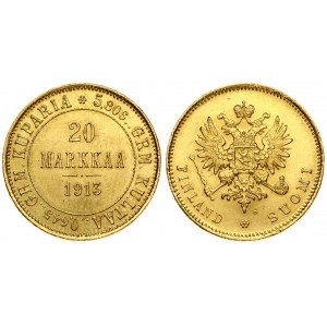 Russia for Finland 20 Markkaa 1913 S Nicholas II (1894-1917). Averse...