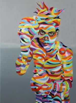 Paweł Dąbrowski (ur. 1974), Tęczowy Basquiat, 2020