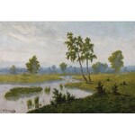 Józef GURANOWSKI, PEJZAŻ Z MEANDRUJĄCYM STRUMIENIEM, 1914