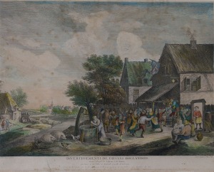 Louis de SURUGUE de SURGIS, ZABAWA NA HOLENDERSKIEJ WSI wg Davida Teniersa, 1748