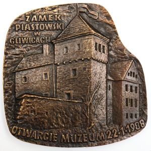 Stanisław SŁODOWY, MEDAL PAMIĄTKOWY Z OKAZJI OTWARCIA MUZEUM W ZAMKU PIASTOWSKIM W GLIWICACH, 1988