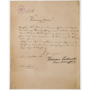 LIST DYREKCJI TOWARZYSTWA OŚWIATY LUDOWEJ WE LWOWIE, 16.03.1882
