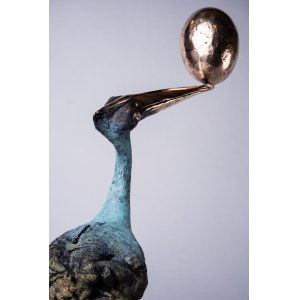 I.K., Pelikan z jajem (brąz. wys. 54 cm)