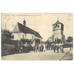 [KUDOWA-ZDRÓJ. Czermna] Kirche u. Turm in Deutsch-Tscherbenei bei Bad Kudowa