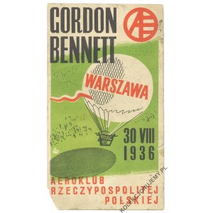 [WARSZAWA] Etykieta z zawodów o Puchar Gordona Bennetta, 1936