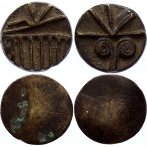 Ancient World Lot of 2 Unknown Coins / Tokens (ND)