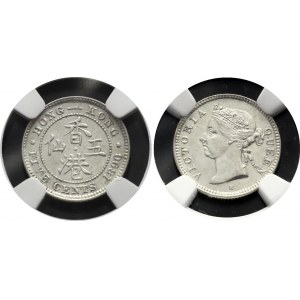 Hong Kong 5 Cents 1890 H NGC UNC