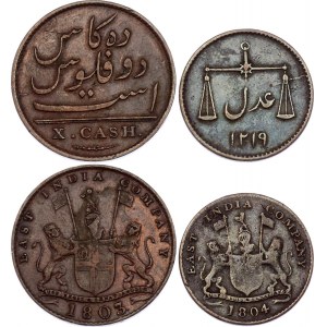 British India 10 Cash & 1/2 Pice 1803 - 1804