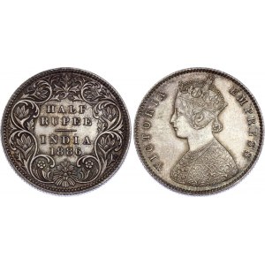 British India 1/2 Rupee 1886 C