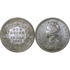 British India 1 Rupee 1884 B