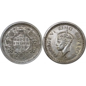 British India 1 Rupee 1944 B