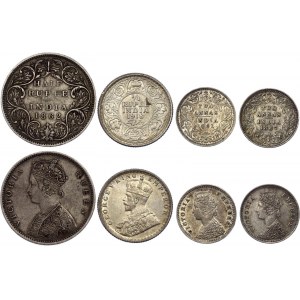 British India Lot of 4 Coins 1862 - 1913