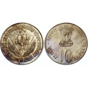 India 10 Rupees 1974