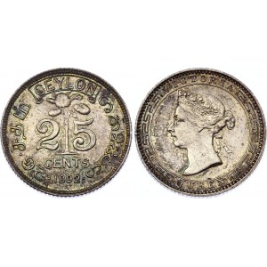 Ceylon 25 Cents 1892