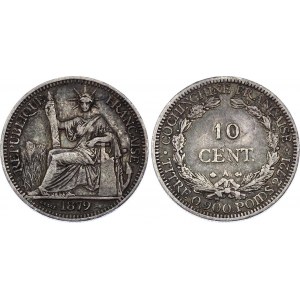 French Cochinchina 10 Centimes 1879