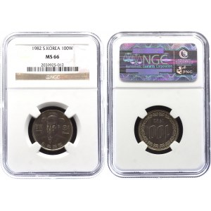 South Korea 100 Won 1982 NGC MS 66