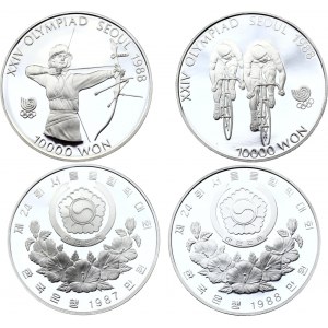 South Korea 2 x 10000 Won 1987 - 1988