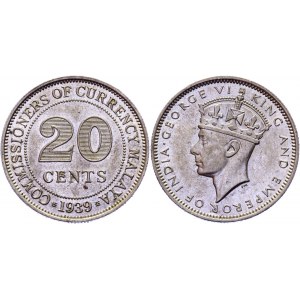 Malaya 20 Cents 1939