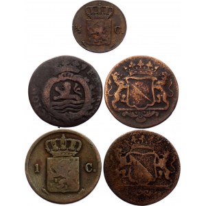 Netherlands East Indies Lot of 5 Coins 1760 - 1867