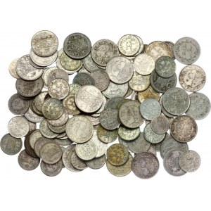 Netherlands East Indies Lot of 127 Silver Coins 19th-20th Century