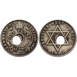 British West Africa 1 Penny 1943 Error