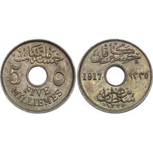 Egypt 5 Milliemes 1917 AH 1335 H