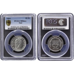 Mali 25 Francs 1961 PCGS MS 64+