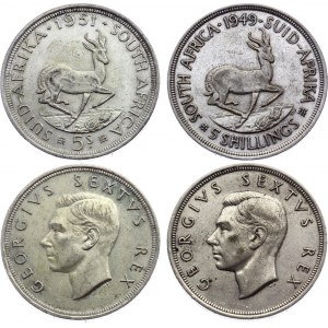 South Africa 2 x 5 Shillings 1949 & 1951