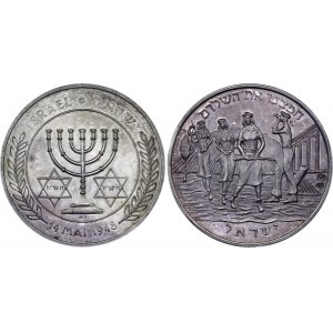 Israel Silver Commemorative Medal The birth of the state of Israel 1948 Proof