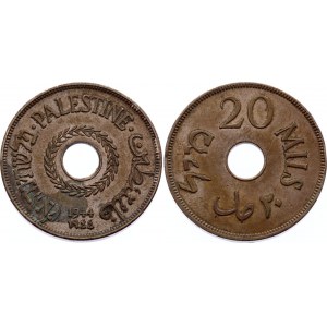 Palestine 20 Mils 1944 Rare