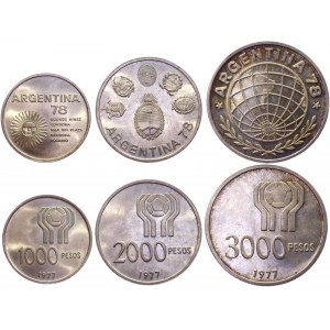 Argentina 1000 - 2000 - 3000 Pesos 1977