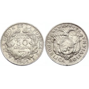 Bolivia 50 Centavos 1905 PTS AB