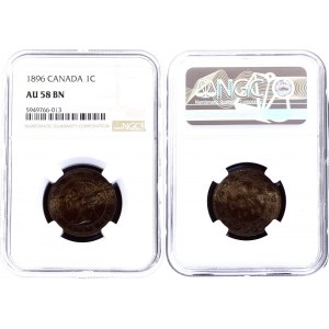 Canada 1 Cent 1896 NGC AU 58 BN