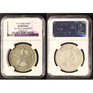 Cuba 1 Peso 1933 NGC AU DETAILS