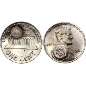 United States 1 Cent 1964 with Freemason Countermark