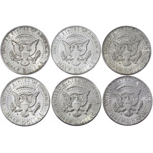 United States 6 x 1/2 Dollars 1964