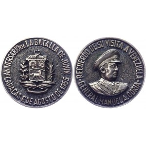 Venezuela Medal Anniversary of the Battle of Junin General Manuel A. Odria 1955 R