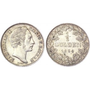 German States Bavaria 1/2 Gulden 1864