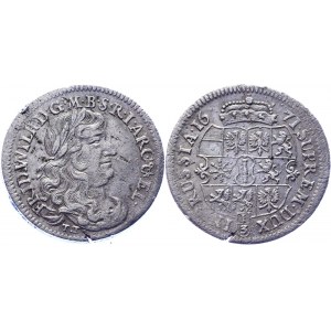 German States Brandenburg 1/3 Taler / 1/2 Gulden 1671 TT