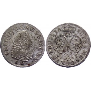 German States Brandenburg 6 Groschen 1698 SD